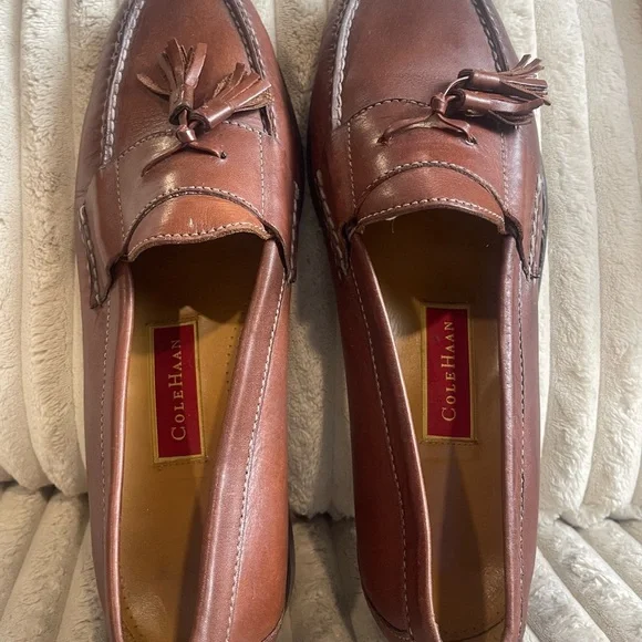 Cole Haan Pinch Tassel Loafers Men's Brown Leather Slip On Dress Shoes Size 11 - Picture 6 of 10
